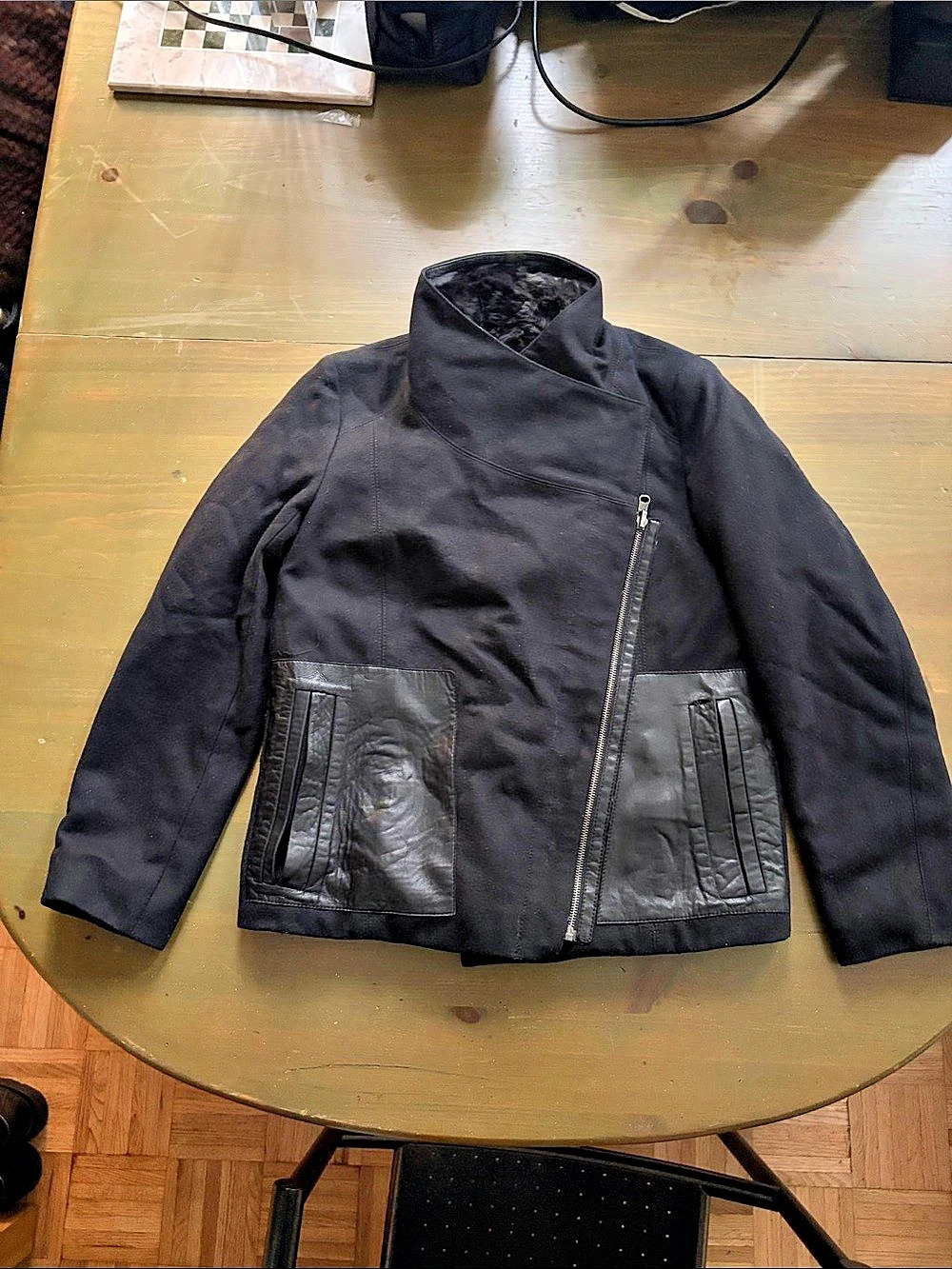 Helmut Lang Fur Lined Wool Jacket Size Small